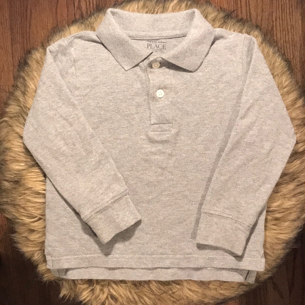 Children’s Place Gray Long Sleeved Polo. Size 2T